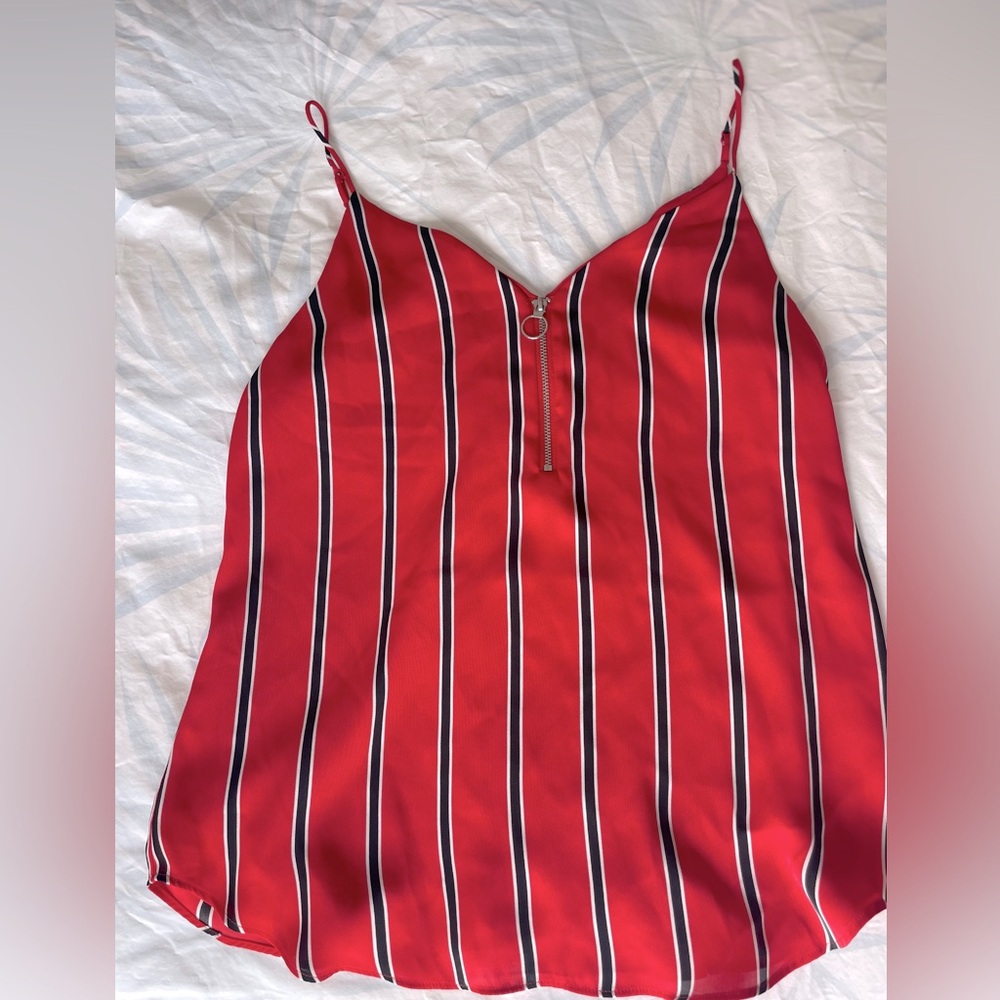 EXPRESS tank top WITH zipper front & adjustable straps